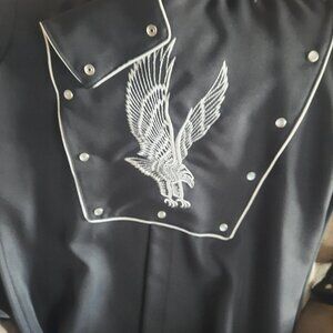 H Bar C Eagle Embroidered Pearl Snap Shirt